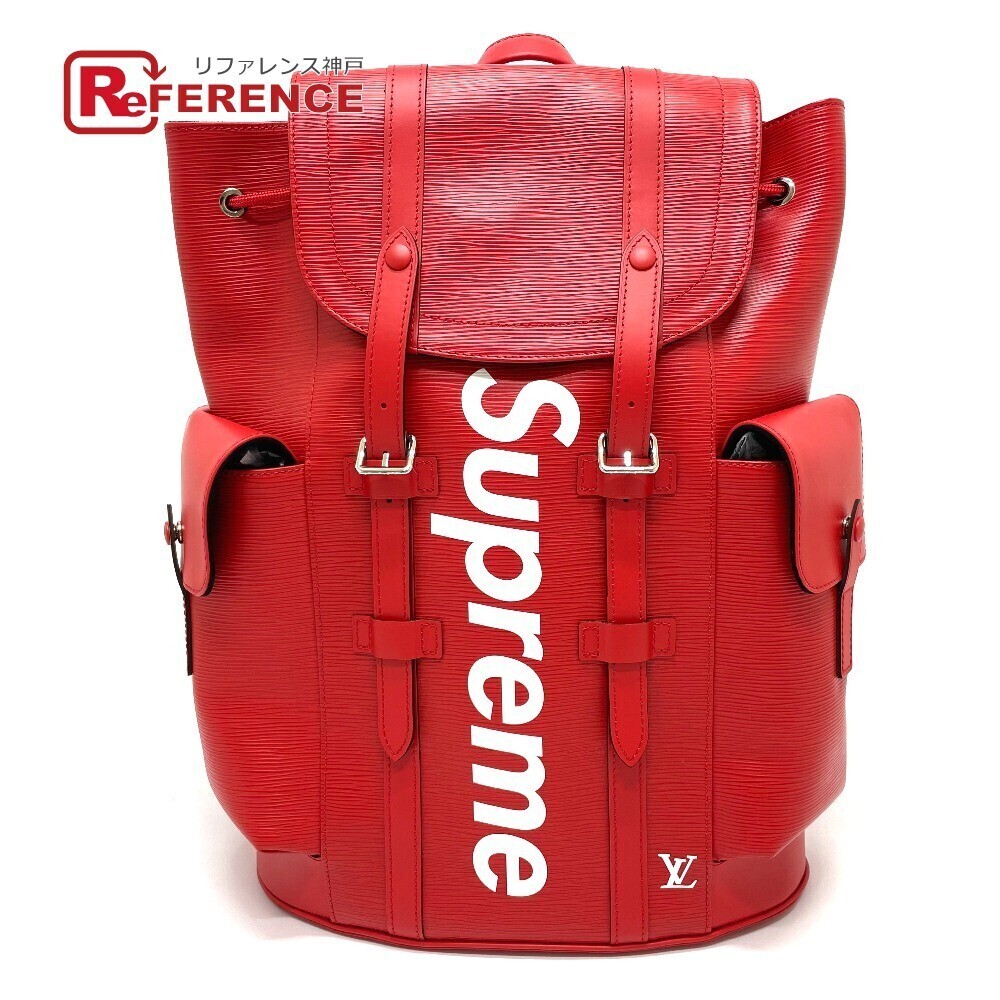 Louis Vuitton Supreme Epi Christopher Backpack Leather Red
